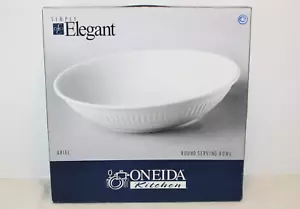 Vintage Oneida Simply Elegant Arielle Runde Servierschale Weiß Griechisches Design - Bild 1 von 6