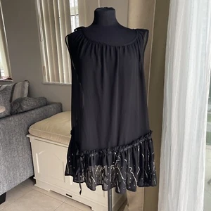 Romeo + Juliet Couture Pailletten Band transparent schwarz Cover Up XS - Bild 1 von 4