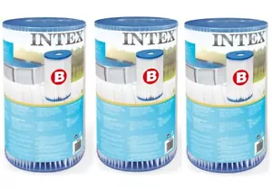 Cartucce Pompa Filtro Ricambio Intex Pool Tipo B Bianco Confezione da 3 - Foto 1 di 4