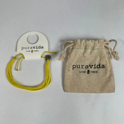 Pura Vida Yellow Bracelet Slider Haye Drawstring Travel Bag Style 10BRXX1021 - Image 1 of 4