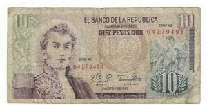 Colombia 10 Pesos Oro 1980  - Imagen 1 de 2