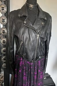 🔥RIVER ISLAND🔥Real Leather BIKER Jacket Size 16