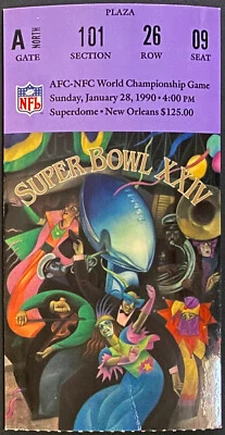 Boleto XXIV del Super Bowl de la NFL de 1990 San Francisco 49ers vence a los Denver Broncos Foto 1 de 2