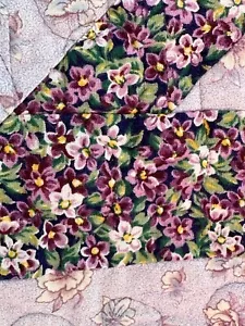 Quilt USA Handmade Diamond Block Patchwork Throw -50” x 50” Purple Pink Stitched - Picture 1 of 24