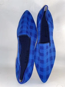 Zapatos planos sin cordones Rothy's mocasín almendra azul guinga talla 10 nuevos sin caja - Imagen 1 de 2