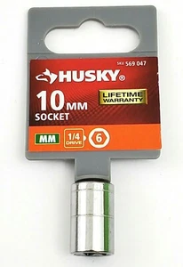 Husky 10 mm Socket for 1/4" Drive 6 Point Metric H4D6P10MM - Picture 1 of 8