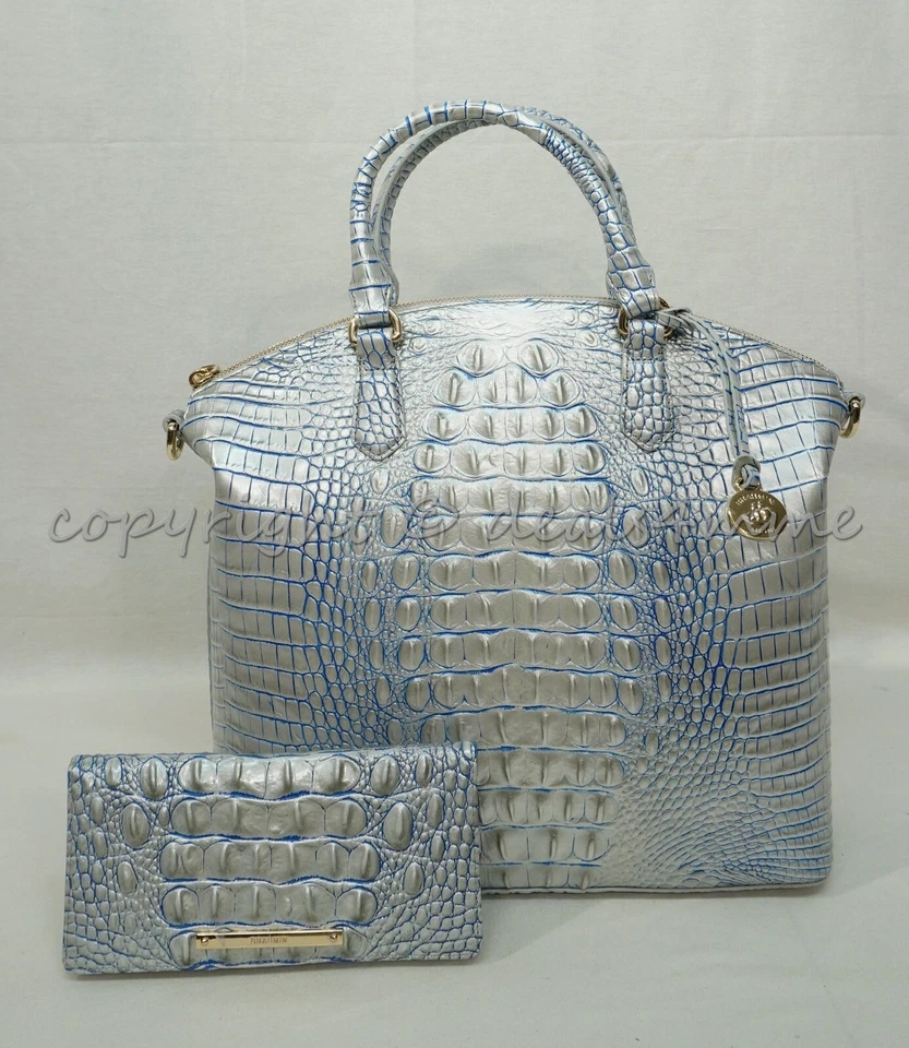 Brahmin Large Duxbury Satchel Bag in HTF Eggshell Melbourne