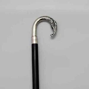 Vintage Style Black Walking Rod With Classic Handle - Wood Construction - Picture 1 of 2
