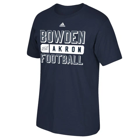 Akron Zips NCAA Adidas Coach Property "Football" Men's Navy Blue T-Shirt Cover