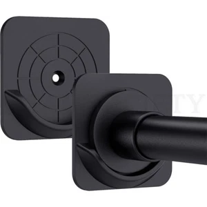 4 Pack Adhesive Shower Curtain Rod Mount Holder for Wall Easy to Install Black - Picture 1 of 7