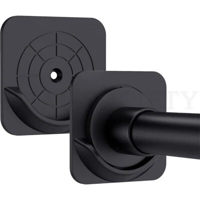 4 Pack Adhesive Shower Curtain Rod Mount Holder for Wall Easy to Install Black - Image 1 of 4