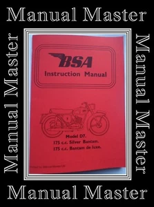 175cc BSA BANTAM SILVER & DE LUXE D7 OWNERS INSTRUCTION MANUAL - Picture 1 of 2