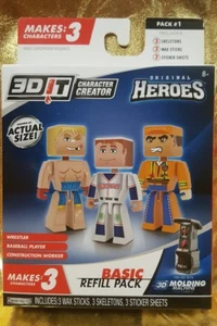 NUEVO SIN ABRIR 3D IT Creador de Personajes Héroes Originales De Lujo Recarga Paquete de 3 #1 - Imagen 1 de 6