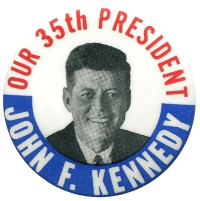 1960 John F Kennedy JFK campaña pinback botón insignia presidente político Foto 1 de 2