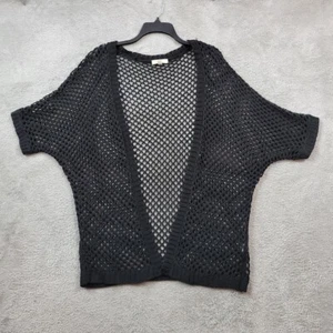 Cárdigan Mine Open Top Tejido Crochet Manga Dolman Mujer Pequeño Negro - Imagen 1 de 7