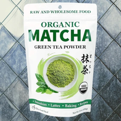 Сертифицированный Министерством сельского хозяйства США органический порошок зеленого чая матча Chérie Sweet Heart, пакетик 1 фунт - Изображение 1 из 4