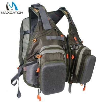 Maxcatch Fly Fishing Vest Backpack Multi-pocket Chest Mesh Bag Outdoor Sports - Image 1 of 4