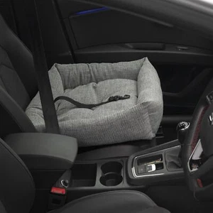 Travel Pet Carrier Dog Bed Soft Washable Car Seat Protector Cushion 49x49cm Grey - Picture 1 of 10
