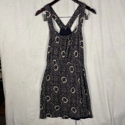 Vestido Lucky Brand Mediano Blanco Índigo Floral Sin Mangas Espalda en Y Cuello Redondo Playa Foto 1 de 4