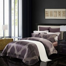 1000TC Egyptian Cotton Dyed Jacquard Bedding Set Duvet/Quilt Cover Bed Sheet Set