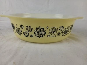VINTAGE 1957 PYREX 043 OVALE KASSEROLLE GEPRESSTE BLUMEN NEUWERTIG - Bild 1 von 5