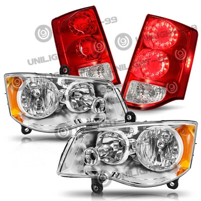 For 2011-2020 Dodge Grand Caravan Tail lights& Lamp Chrysler Town Headlight 4PCS - Image 1 of 4