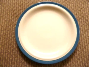 4 X DENBY EVERYDAY BLUE RIM PATTERN DINNER PLATES 268 CM - Picture 1 of 2