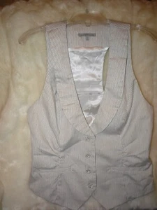 Ladies women Charlotte Russe size M medium white pin striped fitted vest - Picture 1 of 5