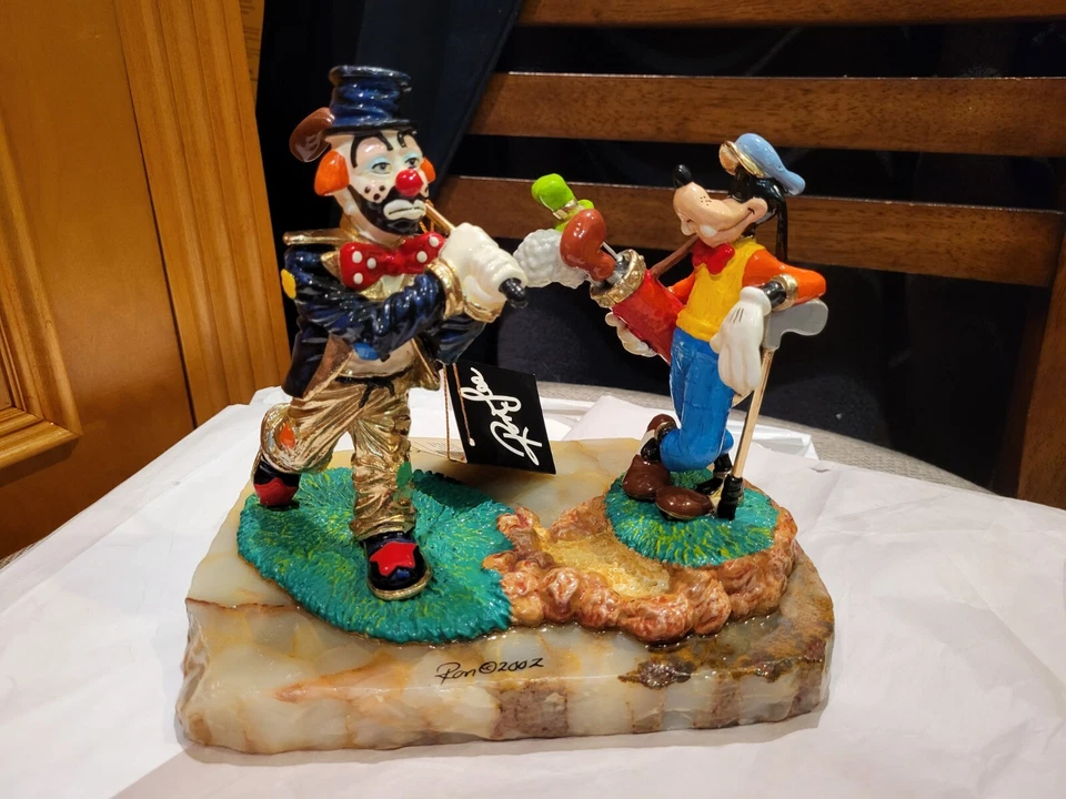 Hobo de golf Ron Lee peltre dorado ónix pintado a mano Joe's Goofy Caddie. Con certificado de autenticidad Foto 1 de 4