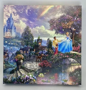 Disney Cinderella Thomas Kinkade Picture Print Gallery Wrapped Canvas COA 14x14 - Picture 1 of 12