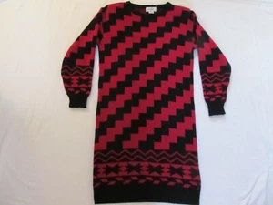 Vintage Dressy Tessy Sweater Women's Pullover Black Purple Geometric 90s Small - Picture 1 of 3