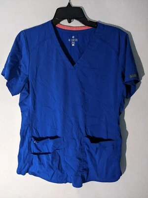 Blusa Médica Med Couture Touch Cuello en V Azul Manga Corta Talla Mediana Ropa de Trabajo Enfermera  Foto 1 de 4