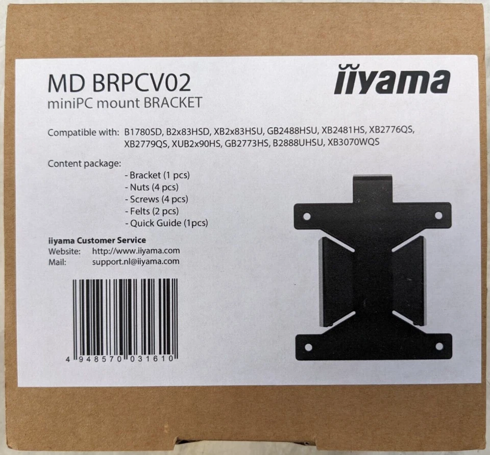 Iiyama MD BRPCV02 miniPC mount BRACKET - Image 1 of 1