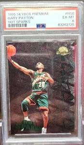 Gary Payton HOF Seattle Supersonics 1995 Skybox Hot Spark Card Lakers PSA EXMT 6 - Picture 1 of 3