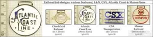 Seaboard railroad decorative fobs, various designs & keychain options - Picture 1 of 7
