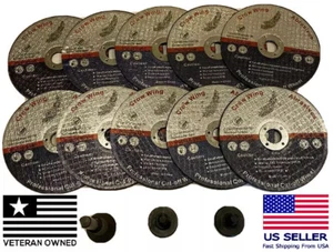 3” Metal Cut-off Wheels Disc (10 Pack) With 3 pc 1/4” Mandrel, Arbor, Shank - Picture 1 of 10
