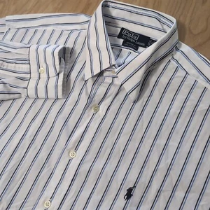 CAMISA MANGA LARGA POLO by RALPH LAUREN BLANCA CON RAYAS AZULES TALLA 18 34/35 2XL - Imagen 1 de 7