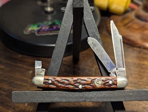 BOKER TREE BRAND #8388 Whittler Pocket Knife Solingen Germany Jigged Bone REPAIR - Picture 1 of 10