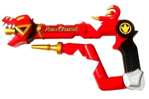Power Rangers Weapons Dino RED TYRANNO STAFF / BLASTER with Sights - 2003 Bandai - Picture 1 of 6