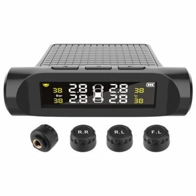 4 External Sensor Car TPMS Tire Pressure Temp Monitor System LCD Digital Display - Image 1 of 4