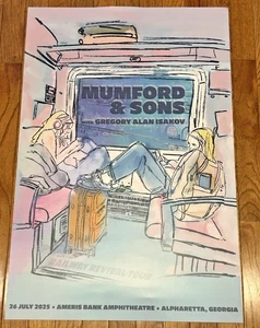MUMFORD & SONS with GREGORY ALAN ISAKOK, July 2025 Tour Poster, Atlanta, GA  NEW - Picture 1 of 7