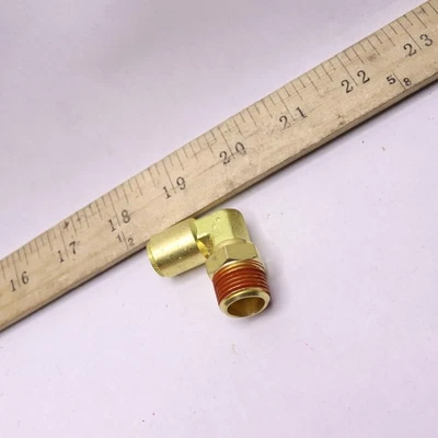 90 Degree Elbow Male Non-Swivel Push-Lock Air Brake Fitting 3/8" Tube OD x 1/4" - Image 1 of 4