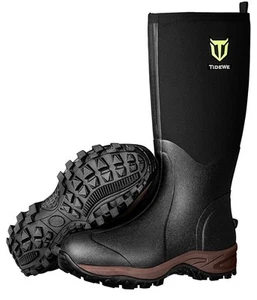 TIDEWE Rubber Neoprene Boots Men size 10 Men’s/11 Women’s Waterproof Black - Picture 1 of 6