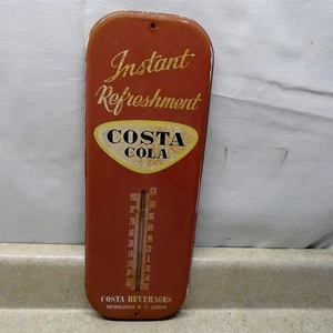 Vintage Ad. Thermometer Costa Cola Soda Pop, Original Metal, 16" Tombstone - Picture 1 of 9