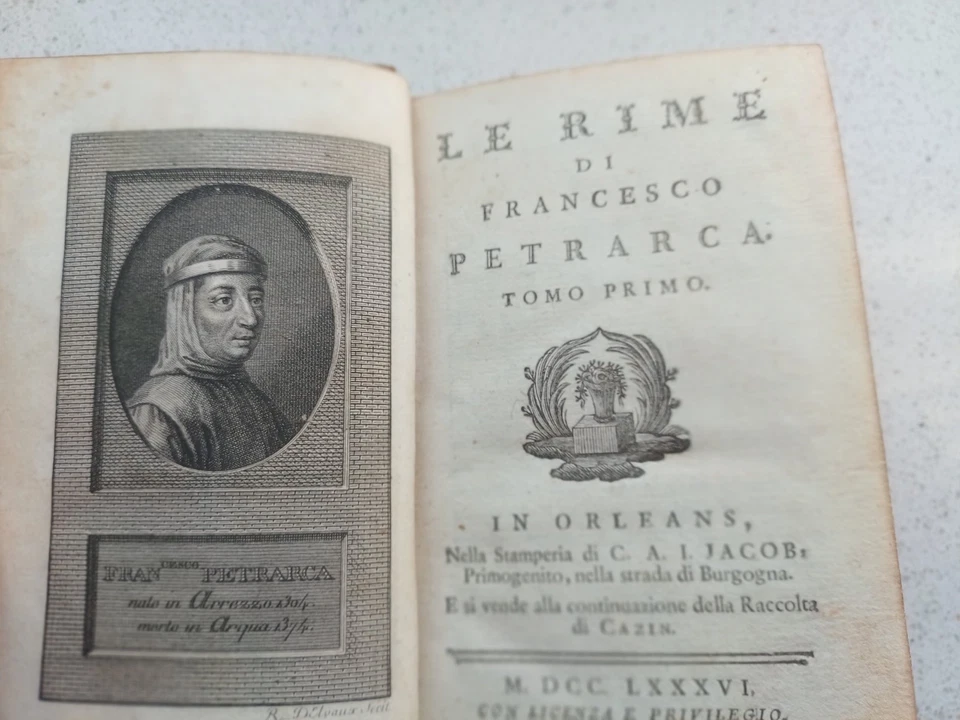 Petrarca Francesco Biagioli, G. Rime di Francesco Petrarca Tomo Primo 1786 - Immagine 1 di 4