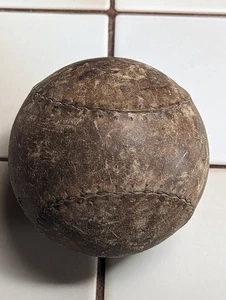 Antike Vintage handgenähte Leder Figur acht weiche Ball Baseball   - Bild 1 von 13