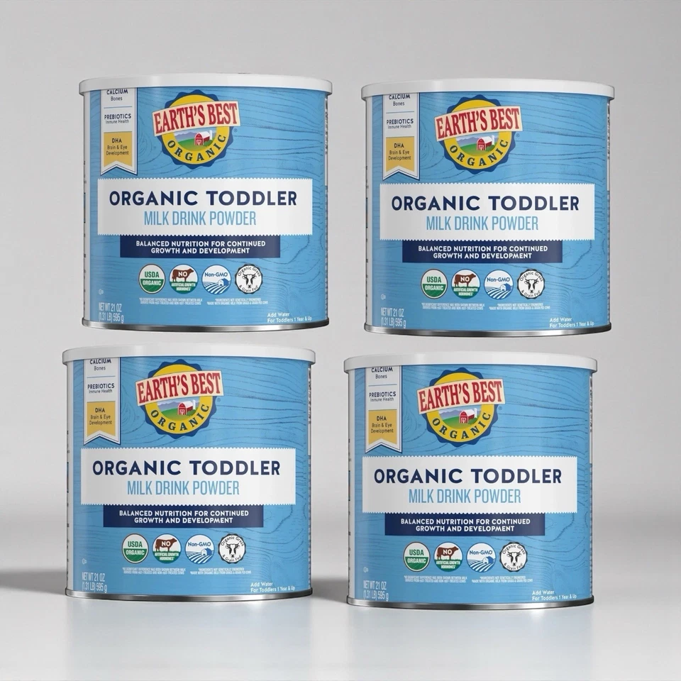 Earth's Best Milk Drink Orgánico en Polvo Fórmula para Niños Pequeños con Hierro 21oz 03/26 4 Latas Foto 1 de 4