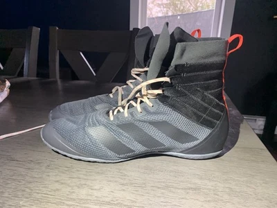 阿迪达斯 Speedex 18 轻便拳击靴鞋黑色灰色男式 10.5 码干净 — 第 1/4 张图片