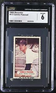 1963 (1964) Bazooka #13 Camilo Pascual Minnesota Twins (hand cut) - CGC 6 Ex/NM  - Picture 1 of 2