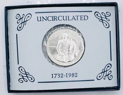 1982-D George Washington Commemorative Half Dollar BU Unc 50C 90% SIlver US Coin - Image 1 of 4